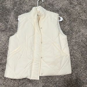 pink lily puffer vest